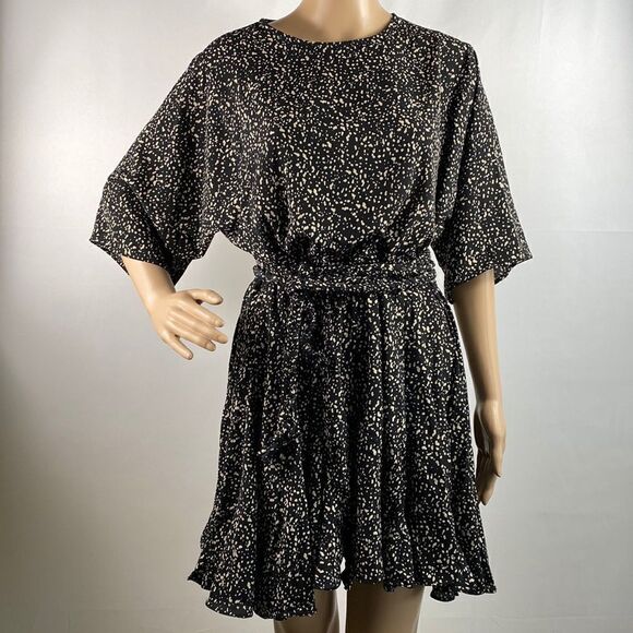 Mittoshop Milky Way black mini A-line dress size S - Picture 2 of 9